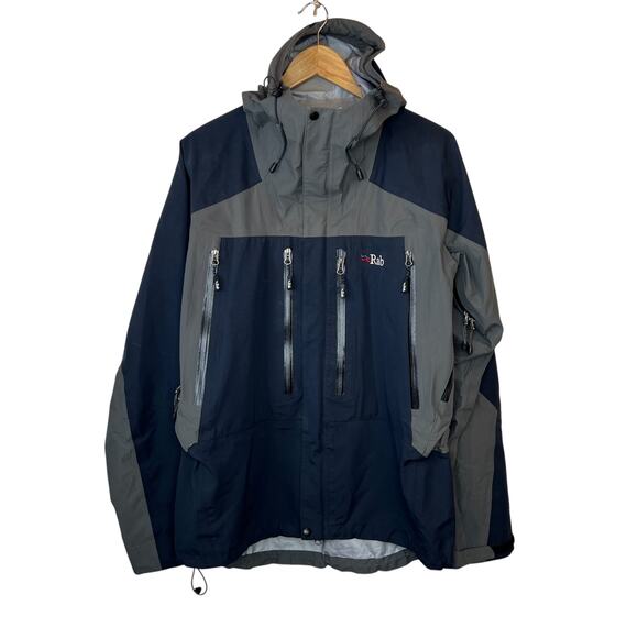 RAB Latok Event Waterproof Gore-tex Mountain Jacket in Gray and Blue Men's Large - Picture 1 of 16